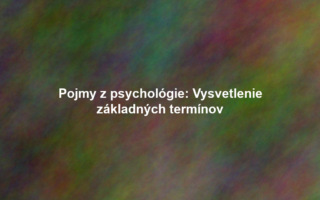 Pojmy z psychológie: Vysvetlenie základných termínov